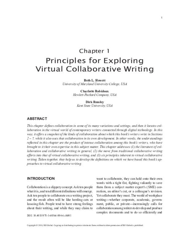 (PDF) Principles for Exploring Virtual Collaborative Writing