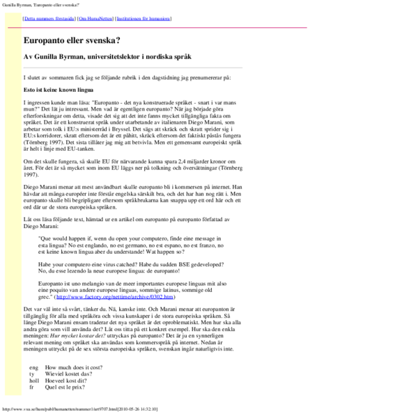 (PDF) Europanto eller svenska?