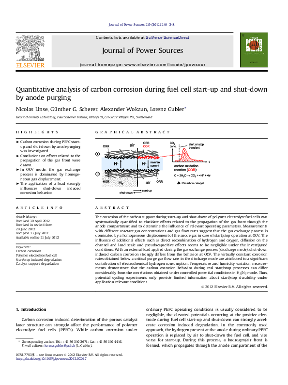 (PDF) Quantitative analysis of carbon corrosion during fuel cell start ...