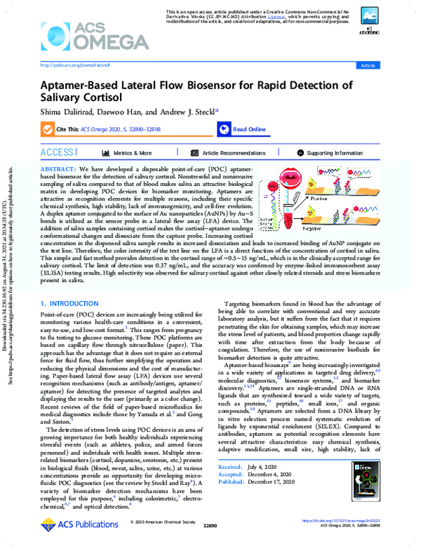 (PDF) Aptamer-Based Lateral Flow Biosensor for Rapid Detection of ...