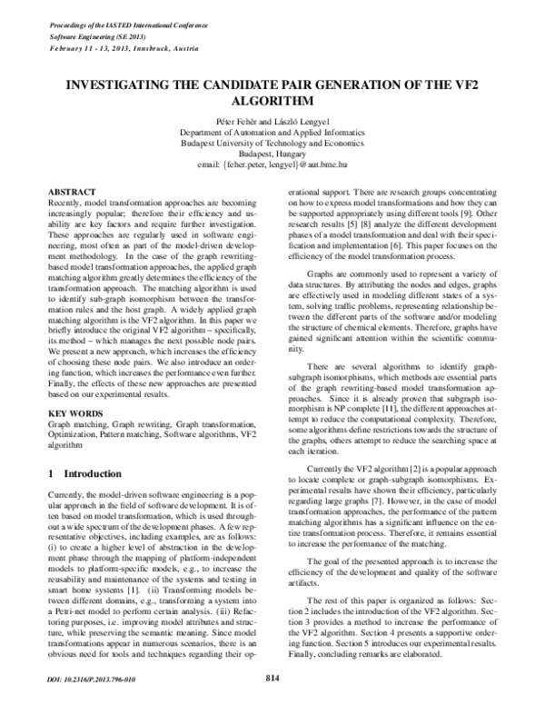 (PDF) Investigating the Candidate Pair Generation of the VF2 Algorithm