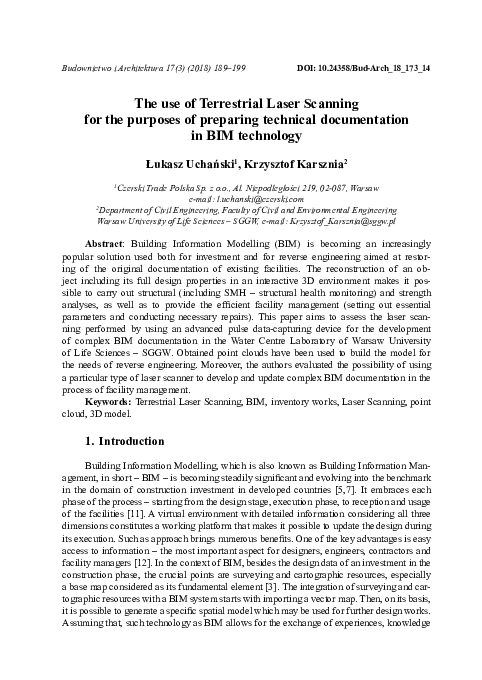 (PDF) The use of Terrestrial Laser Scanning for the purposes of ...
