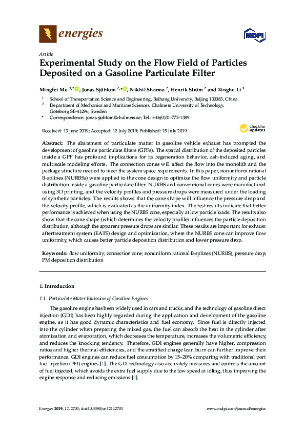 (PDF) Experimental Study on the Flow Field of Particles Deposited on a ...