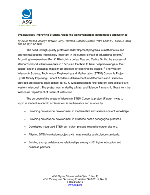 (PDF) SySTEMically improving student academic achievement in ...