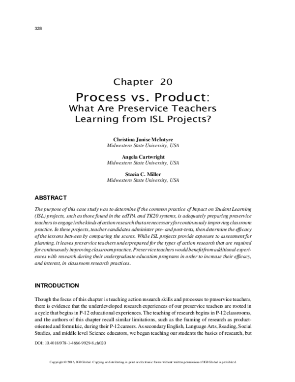 (PDF) Process vs. Product