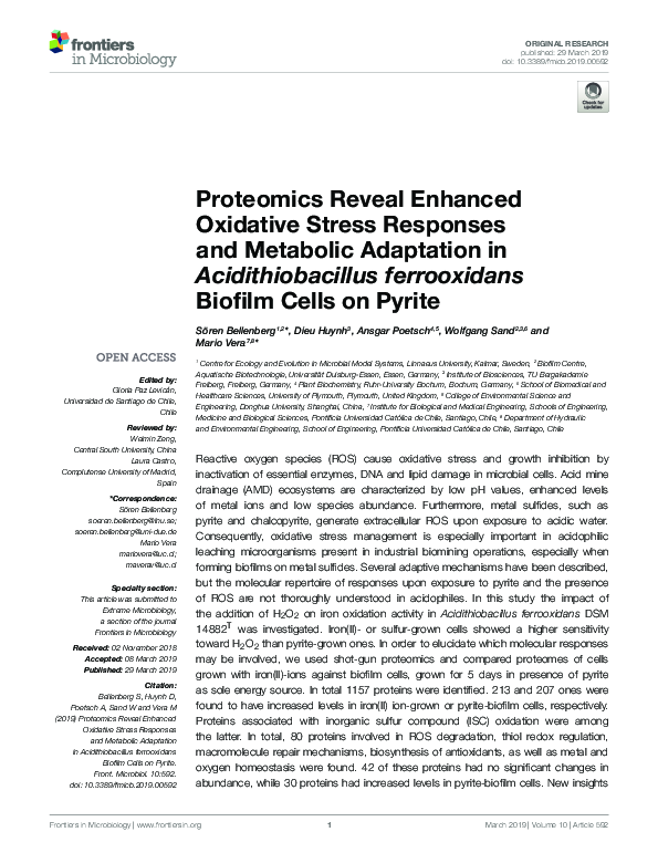(PDF) Proteomics Reveal Enhanced Oxidative Stress Responses and ...