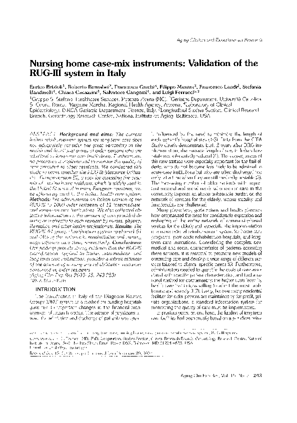 (PDF) Nursing home case-mix instruments: validation of the RUG-III ...