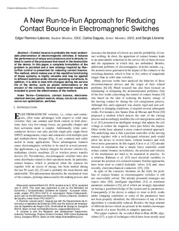 (PDF) A New Run-to-Run Approach for Reducing Contact Bounce in ...