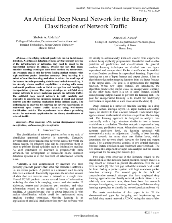 (PDF) An Artificial Deep Neural Network for the Binary Classification ...