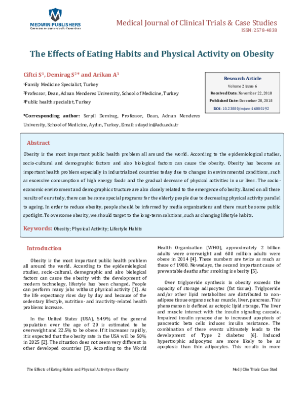 (PDF) The Effects of Eating Habits and Physical Activity on Obesity