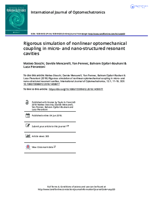 (PDF) Rigorous simulation of nonlinear optomechanical coupling in micro ...