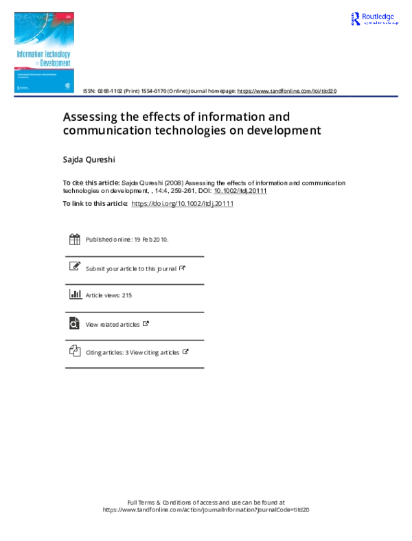 (PDF) Assessing the effects of information and communication ...