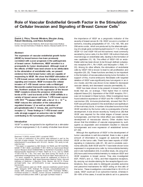 (PDF) Role of vascular endothelial growth factor in the stimulation of ...