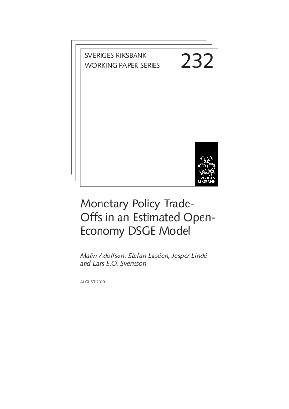 (PDF) Monetary policy trade-offs in an estimated open-economy DSGE model