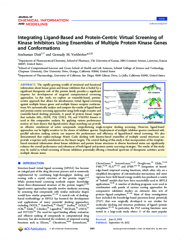 (PDF) Integrating Ligand-Based and Protein-Centric Virtual Screening of ...