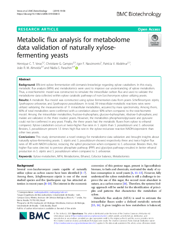 (PDF) Metabolic flux analysis for metabolome data validation of ...