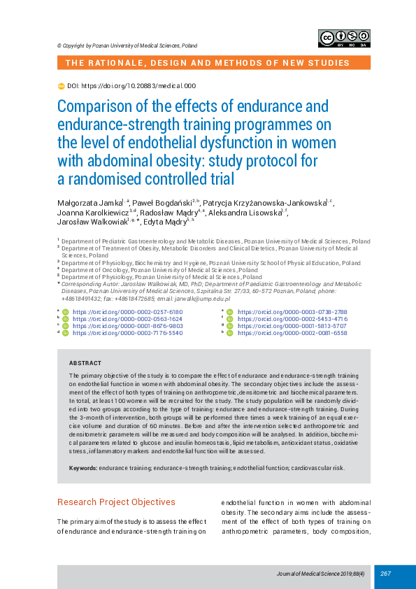 (PDF) Comparison of the effects of endurance and endurance-strength ...