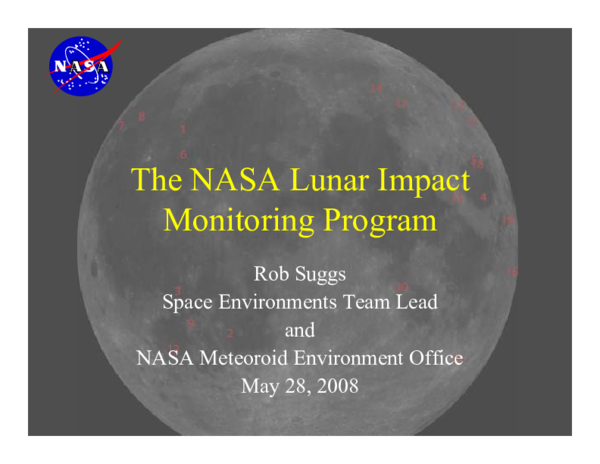 (PDF) The NASA lunar impact monitoring program