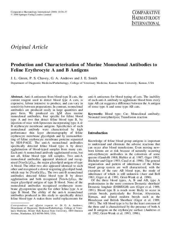 (PDF) Production and Characterisation of Murine Monoclonal Antibodies ...