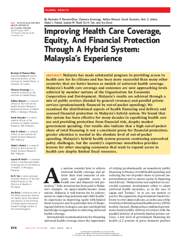 (PDF) Improving Health Care Coverage, Equity, And Financial Protection ...