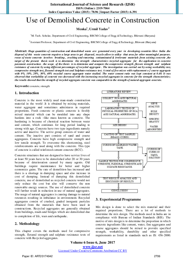 (PDF) Use of Demolished Concrete in Construction