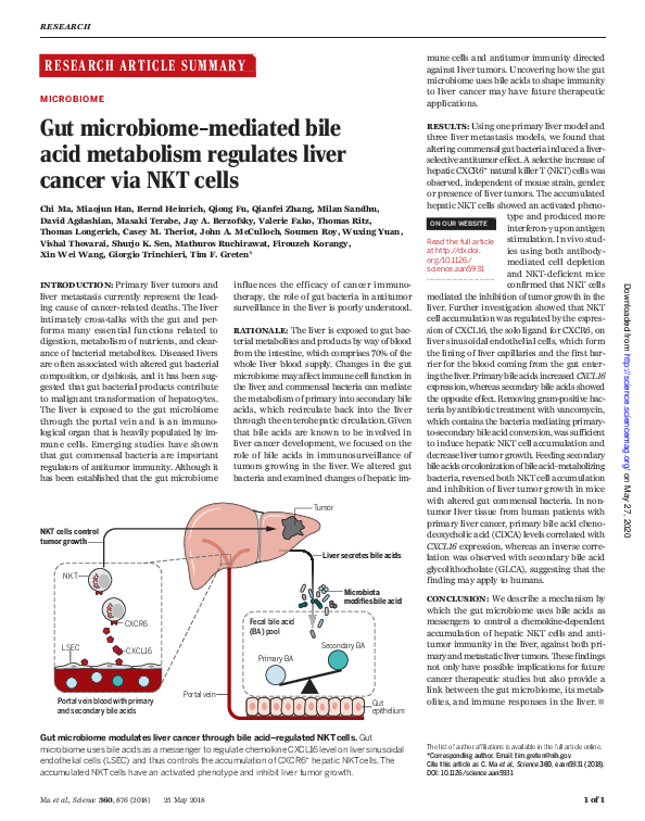 (PDF) Gut microbiome-mediated bile acid metabolism regulates liver ...