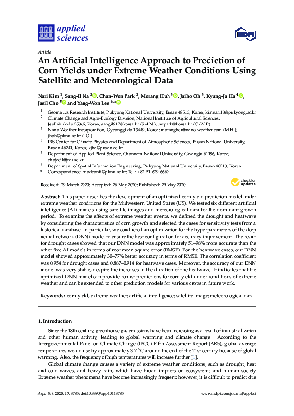 (PDF) An Artificial Intelligence Approach to Prediction of Corn Yields ...