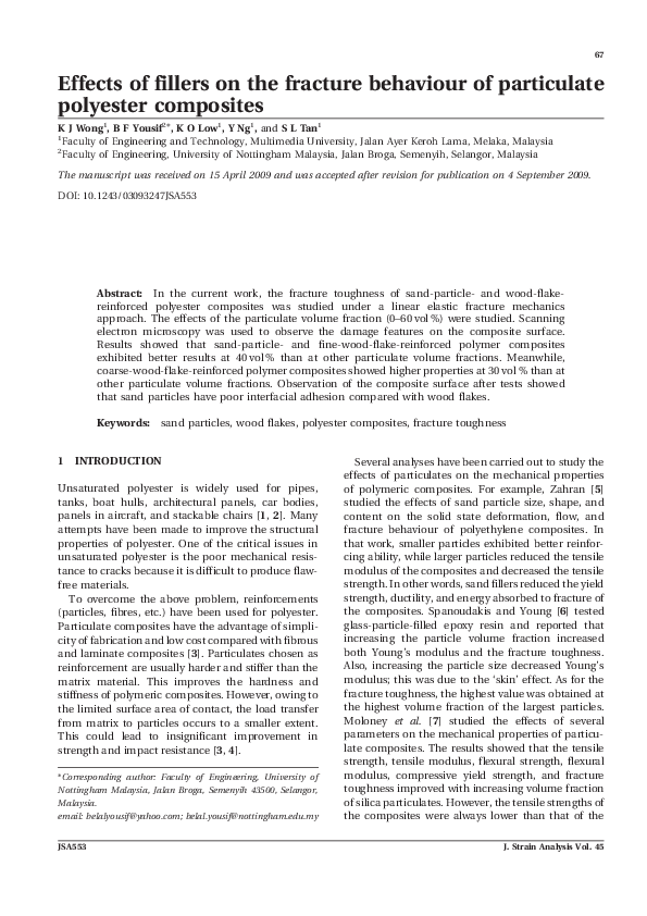 (PDF) Effects of fillers on the fracture behaviour of particulate ...