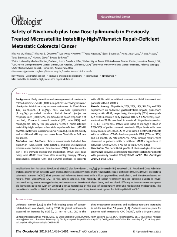 (PDF) Safety of Nivolumab plus Low‐Dose Ipilimumab in Previously ...