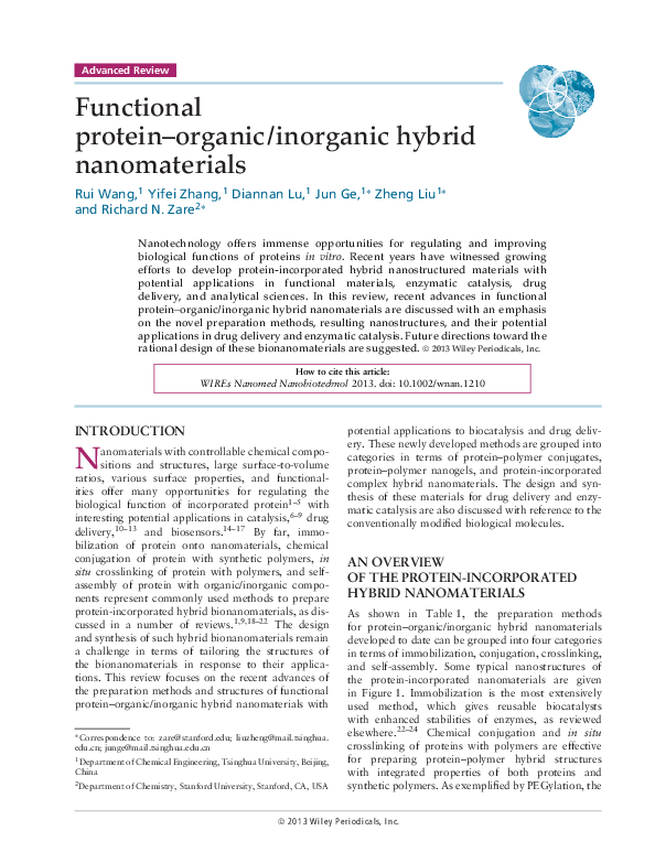 (PDF) Functional hybrid nanomaterials