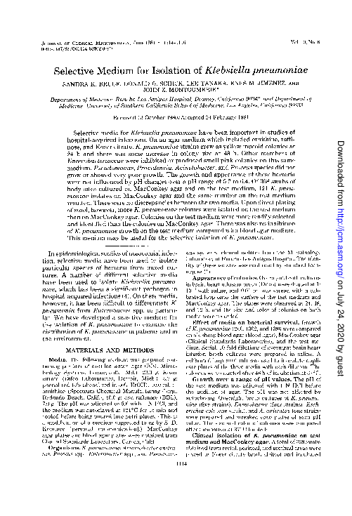 (PDF) Selective medium for isolation of Klebsiella pneumoniae
