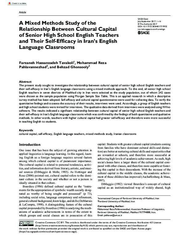 (PDF) A Mixed Methods Study of the Relationship Between Cultural ...