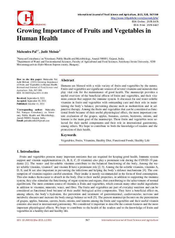 10 IMPORTANCE OF FRUITS AND VEGETABLES TO MAN PDF visual data 8
