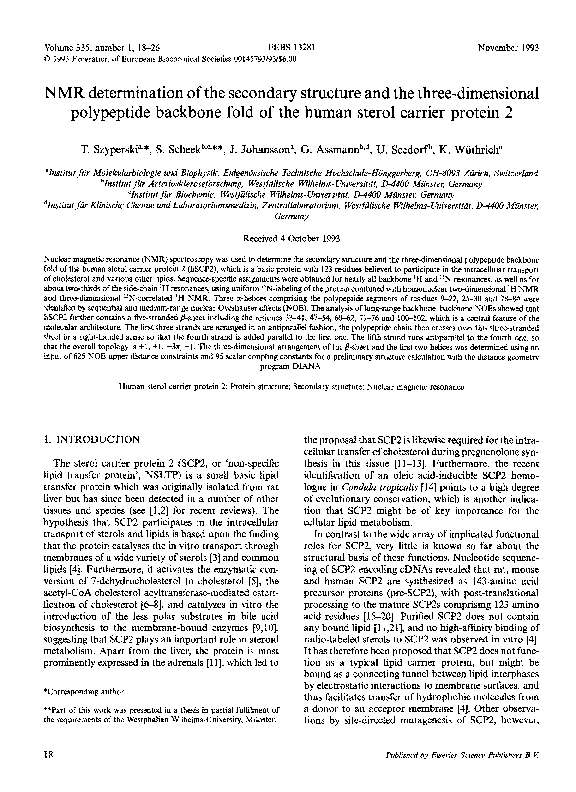(PDF) NMR determination of the secondary structure and the three ...