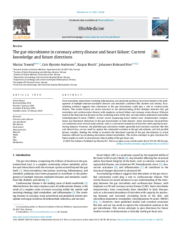 (PDF) The gut microbiome in coronary artery disease and heart failure ...