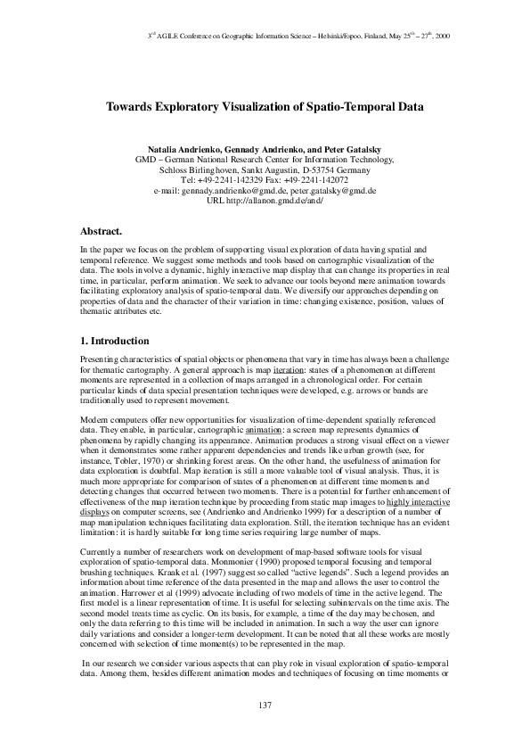 (PDF) Towards exploratory visualization of spatio-temporal data