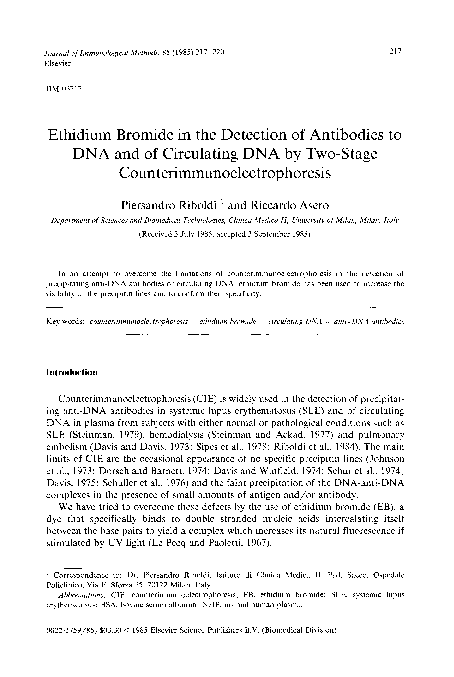 (PDF) Ethidium bromide in the detection of antibodies to DNA and of ...