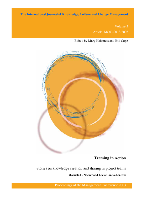 (PDF) Teaming in action: Knowledge creation and sharing in project teams