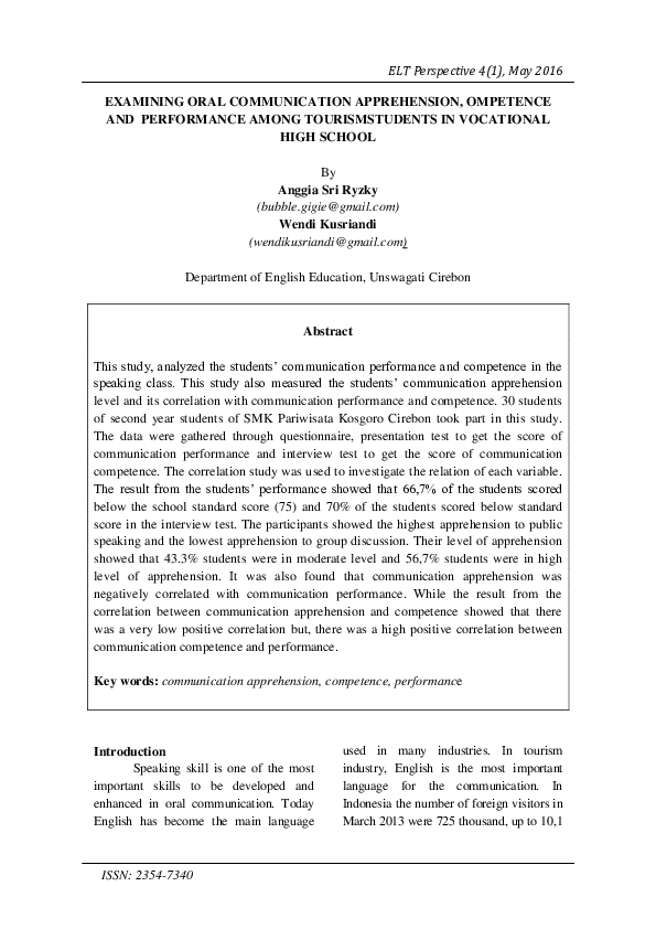 (PDF) Examining Oral Communication Apprehension, Competence and ...