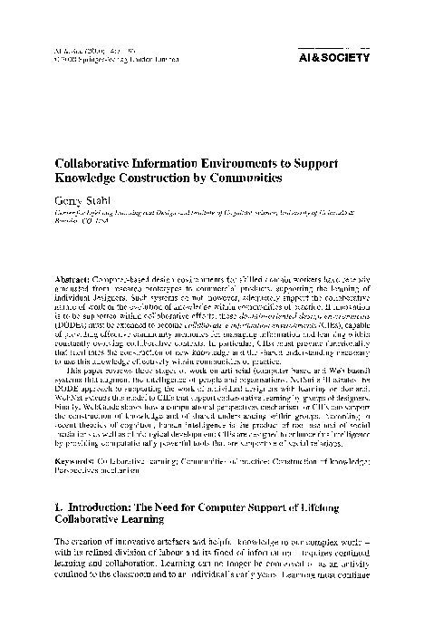 (PDF) Collaborative Information Environments to Support Knowledge ...