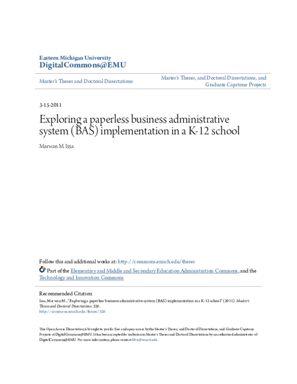 (PDF) Exploring a Paperless Business Administrative System (BAS ...
