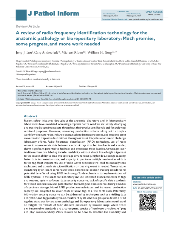 (PDF) A review of radio frequency identification technology for the ...