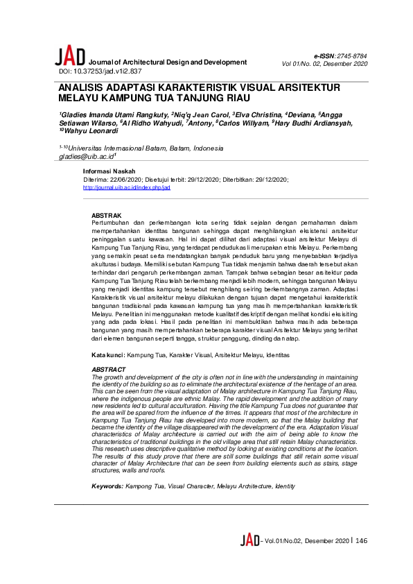(PDF) Analisis Adaptasi Karakteristik Visual Arsitektur Melayu Kampung ...
