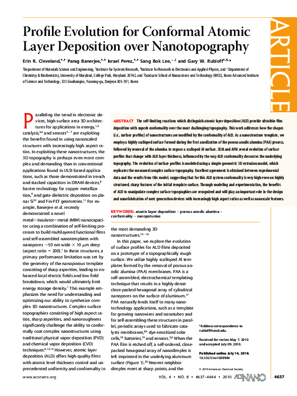 (PDF) Profile Evolution for Conformal Atomic Layer Deposition over ...
