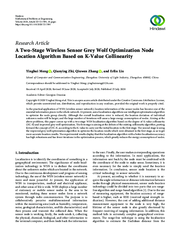 (PDF) A Two-Stage Wireless Sensor Grey Wolf Optimization Node Location ...
