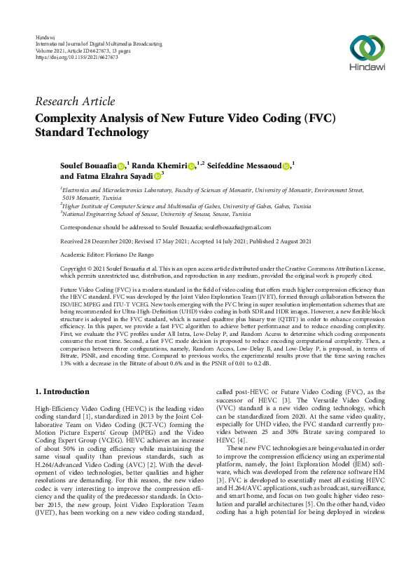 (PDF) Complexity Analysis of New Future Video Coding (FVC) Standard ...