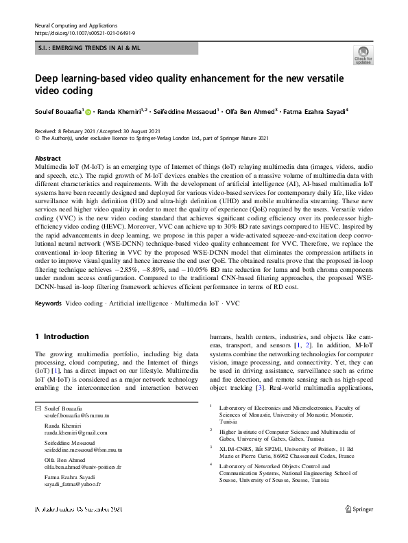 (PDF) Deep learning-based video quality enhancement for the new ...