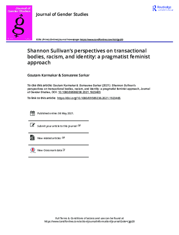 (PDF) Shannon Sullivan's perspectives on transactional bodies, racism ...