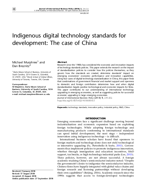 (PDF) Indigenous digital technology standards for development: The case ...