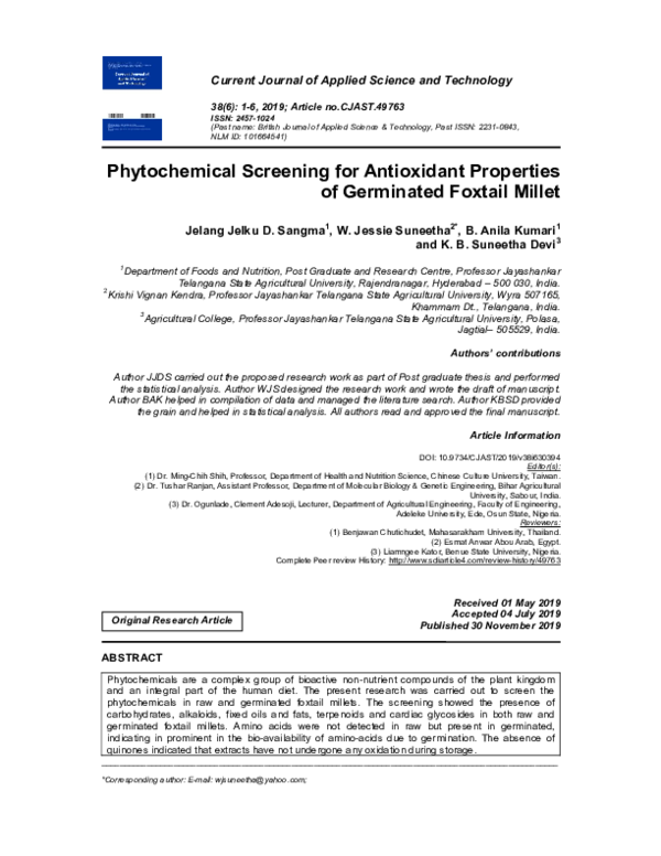 (PDF) Phytochemical Screening for Antioxidant Properties of Germinated ...
